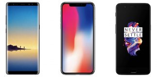 Samsung Galaxy Note 8 vs iPhone X vs OnePlus 5
