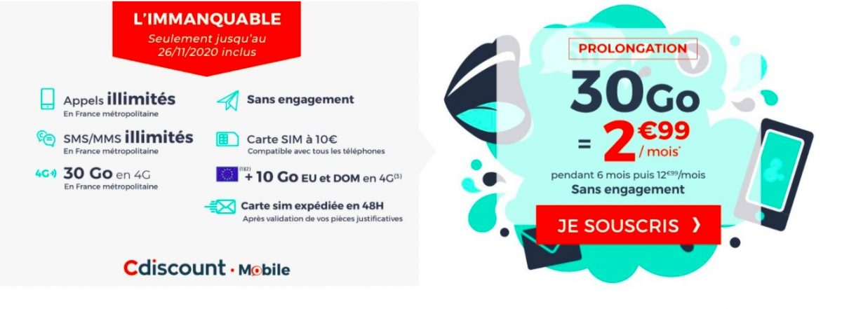forfait Cdiscount Mobile 30 Go