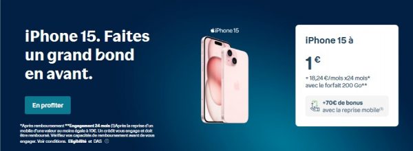iPhone 15 à 1euro chez Bouygues Telecom